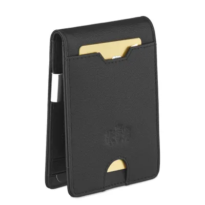 Obrázek produktu pro Zagatto Black Vertical Horizontal Leather Wallet for Men Super Slim ZG-X1-F2 Ochrana RFID Ochrana karet Bezpečná kvalitní kožená peněženka s kapsou na mince