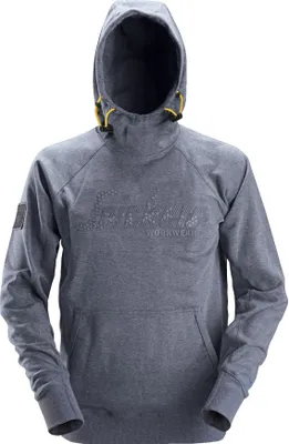 Produktbild von Snickers Logo Hoodie blau meliert Gr. XXL