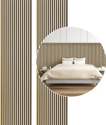 Obrázek produktu pro TolleTour akustický panel MDF obklad stěn přírodní akustický panel moderní stěnové panely z dřevěné dýhy a plsti 2x 120x60x2,1cm dřevo