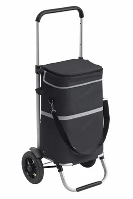 Produktbild von Meister Einkaufstrolley Premium Schwarz, 45 L Klappbarer Einkaufsroller mit Luftreifen