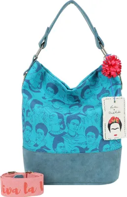 Produktbild von Fritzi aus Preußen Schultertasche Umhängetasche Izzy07 Fritzi x Frida Kahlo Limited Canvas Hobo Bag Frida Heads türkis