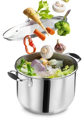 Image de Casserole à couvercle - 24 cm - Acier inoxydable - Induction - Couvercle en verre