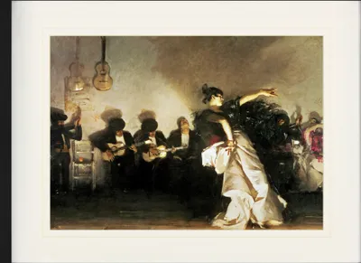 Produktbild von John Singer Sargent Gerahmtes Bild Mit Edlem Passepartout | Wand-Bilder | Im Bilderrahmen - El Jaleo, 1882 (60 x 80 cm)