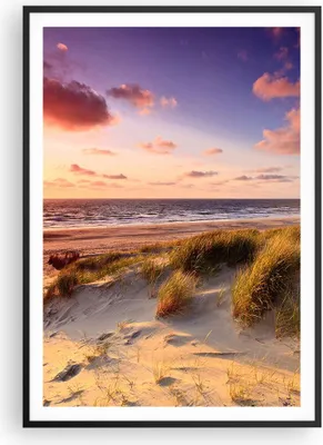 Produktbild von Gerahmtes Poster - Schwarzer Rahmen - Meer Strand Düne - 70x100 cm - Wand Bild - Wanddeko - Wandbilder - Kunstposter - Wandposter - Bilderrahmen - Bilder - Kunstdruck - Wandbild - P2BPA70x100-3540