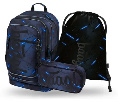 Produktbild von Baagl Schulrucksack Set Jungen 3 Teilig - Schultasche ab 3. Klasse - Grundschule Ranzen mit Brustgurt - Ergonomischer Schulranzen, 29 l (Fortnite Squad)