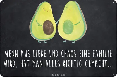 Produktbild von Mr. & Mrs. Panda tafel Avocado Pärchen DIN A3 - Kreidetafel - Geschenk, Blechschild, Kinder, Wandschild, Babyshower, Schild, Familie, Türschild, Hochzeit, Wandbild, Liebe