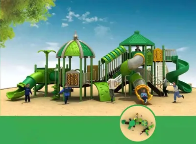 Produktbild von Spielplatz Dschungel Typ Kinder Kinderhaus Spielturm mit Rutsche Neu