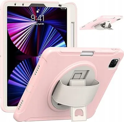 Produktbild von Tasche für iPad Air 5/Air 4/Pro 11 mit Drehständer und Stylus Pen Space Pink