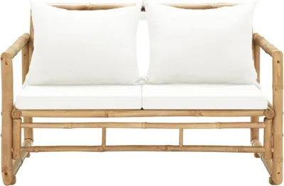 Produktbild von vidaXL 2-Sitzer Gartensofa mit Polstern Bambus