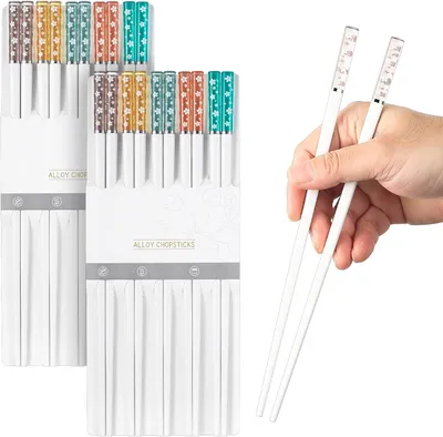 Produktbild von Essstäbchen 10 Stück japanische Essstäbchen, Sushi-Essstäbchen zum Essen, Essstäbchen, spülmaschinenfest, wiederverwendbar, chinesische Essstäbchen, c