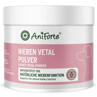 Produktbild von AniForte Nieren Vetal für Hunde 100 g - Natürliche Kräuter zur Unterstützung der Nierenfunktion & Harnwege, sanfte Kräuter für Hunde, hohe Akzeptanz