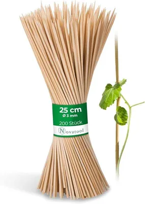 Obrázok produktu pre Bambusové tyče na oporu rastlín – 200 ks – prírodná farba – 25 cm