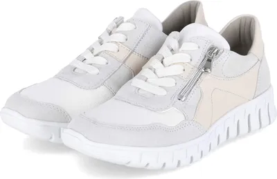 Waldläufer Damen Schnürschuhe Halbschuhe H-BIRDY Weiß Beige LederGröße:38