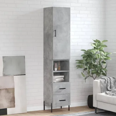 Produktbild von vidaXL Highboard Betongrau 34,5x34x180 cm Holzwerkstoff