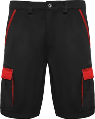 Immagine prodotto di Roly Workwear BE8409 | Pantaloncini Tahoe da S a 3XL - Colore: Nero 02/Rosso 60 - Taglia: S