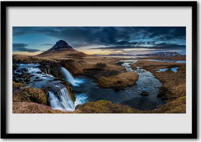 Produktbild von Bild 100x70 MDF-Rahmen Wandkunst Wasserfall Fluss-Landschaft
