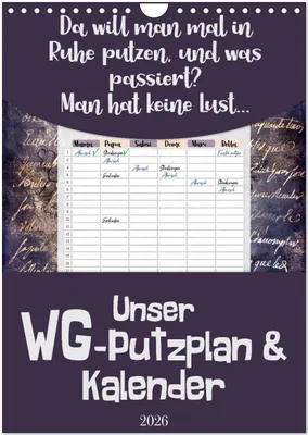 Produktbild von Gothic WG-Putzplan & Kalender 2026 (Wandkalender 2026 DIN A4 hoch), CALVENDO Monatskalender