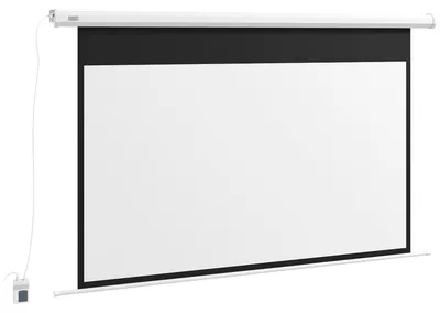 Obrázek produktu pro Elektrická projekční stěna, 84 palců - projekční plátno | Barva: bílá | Rozměry: 8 x 215 x 140 cm