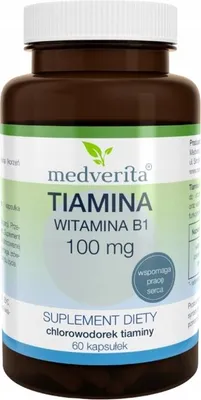 Produktbild von MEDVERITA Thiamin 100 mg VITAMIN B1 HERZ NERVENSYSTEM 60 Kapseln