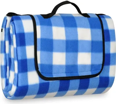 Produktbild von FEBE Picknickdecke 150x200 cm Kariert mit trageriff wasserdichter Unterseite Campingdecke Stranddecke Park Garten Outdoor