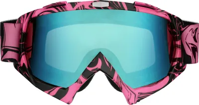 Produktbild von Motocross Brille Motorradbrille Googles Schutzbrille Pink mit blau-grünem Glas