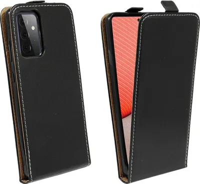 Immagine prodotto di cofi1453® Flip Case compatibile con Samsung Galaxy A72 (A725F) custodia per telefono cellulare pieghevole verticale copertura protettiva flip cover nero