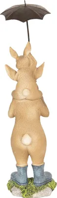 Image de Clayre & Eef Figurine Lapin 8x7x25 cm Marron Plastique