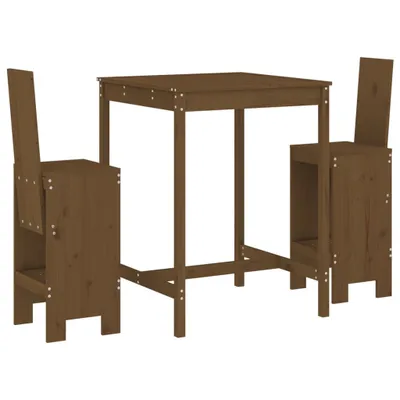 Produktbild von vidaXL 3-tlg. Gartenbar-Set Honigbraun Massivholz Kiefer