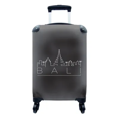 Produktbild von MuchoWow® Koffer Handgepäck Trolley Rollkoffer Kleine Reisekoffer mit 4 Rollen - Skyline "Bali" schwarz - Cabin Size < 55x40x23 cm & 55x40x20 cm - Fotokoffer - Kabinenkoffer - Boardgepäck - Reise-Box - Reisekoffer - Reisegepäck - Koffer mit Bild - Trolley für Kinder