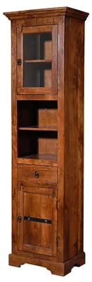 Immagine prodotto di MASSIVMOEBEL24 | OXFORD #1004 Vetrina in legno di acacia - laccato / nougat 52x36x187