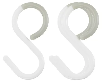 3 S-Haken aus Kunststoff, 6,1 cm, S-förmig, weiß