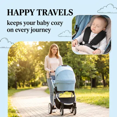 Produktbild von Gurtpolster für Kinderwagen, weich, universal, 2 Stück, für mehr Komfort