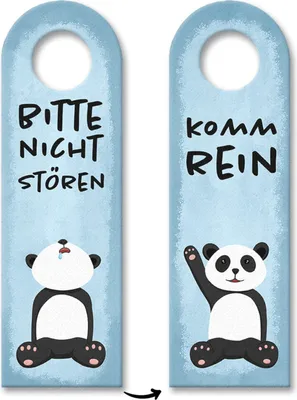 Produktbild von Bitte nicht stören Türhänger aus Filz mit niedlichem Panda
