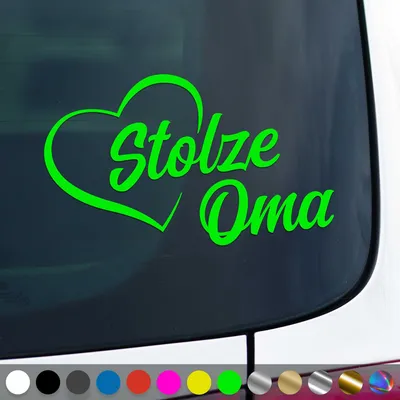Produktbild von PantherPixel Stolze Oma Aufkleber Großeltern Enkelkinder Sticker Auto Geschenkidee Farbe Neon-Grün