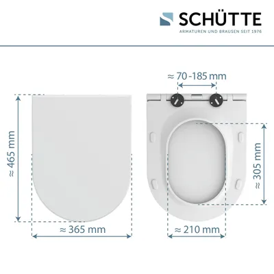 Produktbild von D-Form WC-Sitz mit Absenkautomatik Abnehmbarer Klodeckel aus bruchsicherem Material, Einfache DIY Montage durch Montageschablone