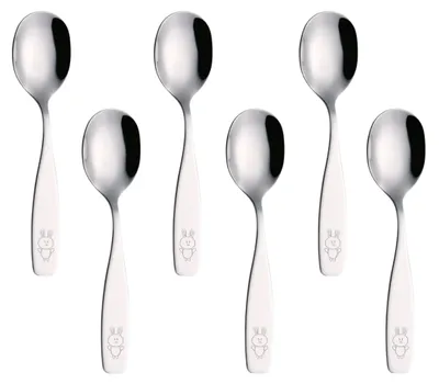 Kinderbesteckset 6-teilig, Esslöffel mit Hasengravur, Edelstahl