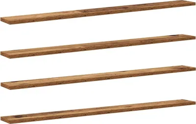 Produktbild von vidaXL Regalbrett 4 pcs Braun 100 x 10 x 1,5 cm Holzwerkstoff
