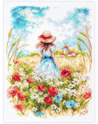 Productafbeelding van Borduurpakket met telpatroon "Midzomer", 19x26 cm