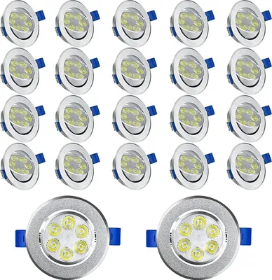 Obrázek produktu pro LED vestavné bodové světlo 230V ploché vestavné světlo 20er Set 3W koupelnové světlo vestavný bod hliníkový mini stropní bod - 20x3W, teplá bílá CEEDIR