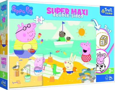Obrázek produktu pro Trefl Puzzle Prasátko Peppa super maxi 24 dílků - oboustranné