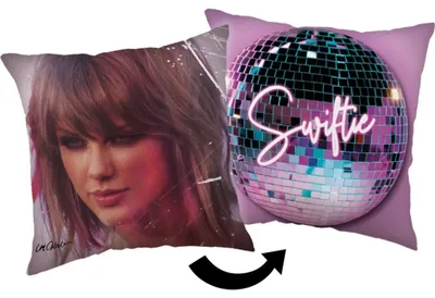 Imagen del producto de Cojín decorativo Jerry Fabrics con estampado de Taylor Swift, suave, diseño: "Swiftie", 40 x 40 cm