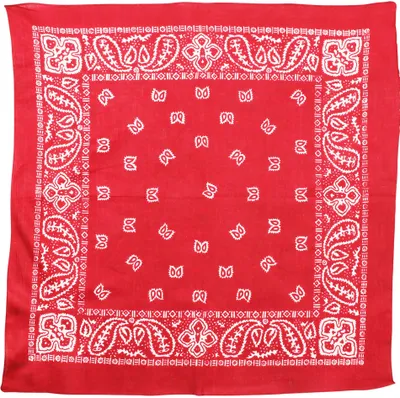 Produktbild von Bandana Tuch - Paisley Muster 01 - rot - weiß - quadratisches Kopftuch