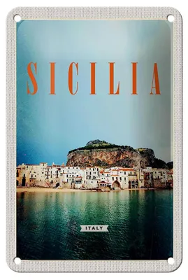 Produktbild von Blechschild Reise 12x18cm Sizilien Strand Europa Urlaubsort Schild