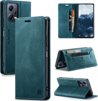 Immagine prodotto di Redmi Note 12 Case, Retro Custodia in Finto cuoio, Stand e Custodia protettiva per Xiaomi Redmi Note 12 5G blu