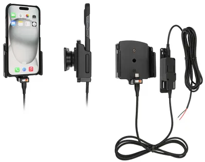 Produktbild von Brodit Gerätehalter 727370 mit Ladefunktion - für Smartphones - Apple iPhone 15, Apple iPhone 15 Pro