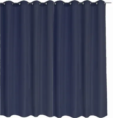 Produktbild von Gardine in Überbreite Blickdicht 300(B) x 245 (L) Abdunkelnd Gardine Schal Vorhang Dunkelblau mit Ösen