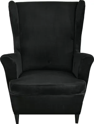 Obrázek produktu pro 2-dílný kryt křídla židle, křídlo židle Velvet Slipcovers kryt židle kryt s područkou vysoké zpět, černá