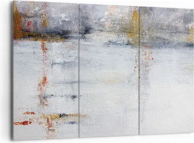 Produktbild von Bild auf Leinwand - Leinwandbild - 3 Teile - Abstraktion weiß verschwommen - 165x110cm - Wand Bild - Wanddeko - Wandbilder - Leinwanddruck - Bilder - Wanddekoration - Leinwand bilder - CE165x110-4535