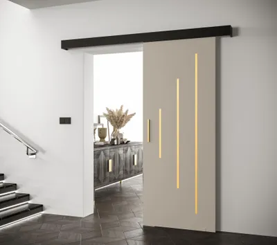 Produktbild von Schiebetür mit goldenem Griff SALOME 11 - 70 cm, Kaschmir/Schwarz