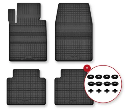 Productafbeelding van Rubberen automatten voor Mitsubishi Eclipse IV vanaf 2006 (coupé) – 4-delig, zwart, op maat – Wielganizator Semi-Universal